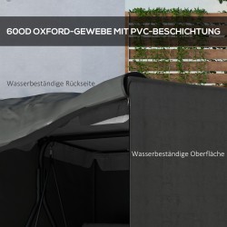 Puutarhakeinun suojapeite, vedenpitävä Oxford-kangas, 177 x 114 x 152 cm, tummanharmaa