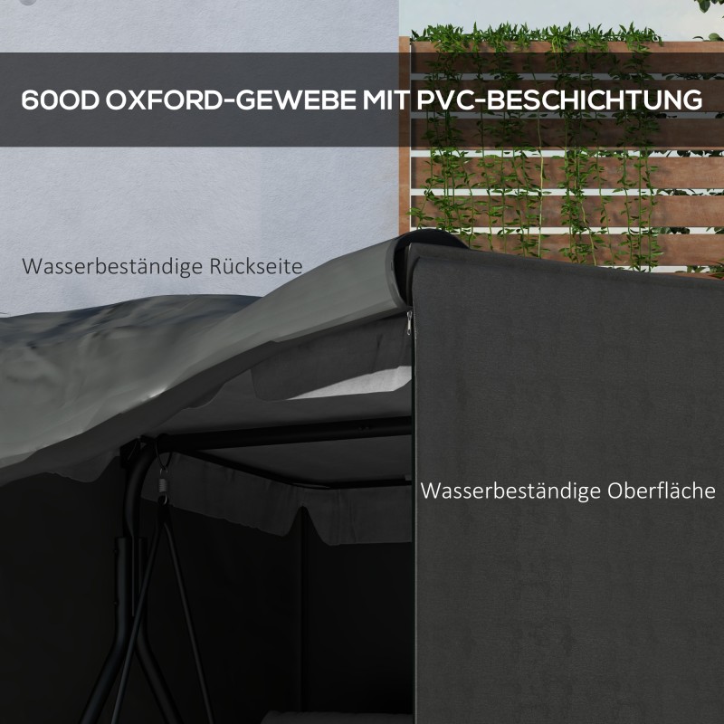 Puutarhakeinun suojapeite, vedenpitävä Oxford-kangas, 177 x 114 x 152 cm, tummanharmaa