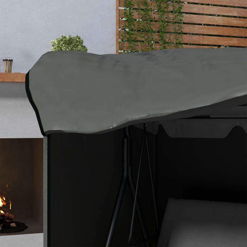 Puutarhakeinun suojapeite, vedenpitävä Oxford-kangas, 177 x 114 x 152 cm, tummanharmaa