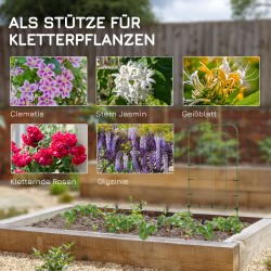 Kasvituki köynnöskasveille teräs 40 x 90 cm, 6 kpl, vihreä