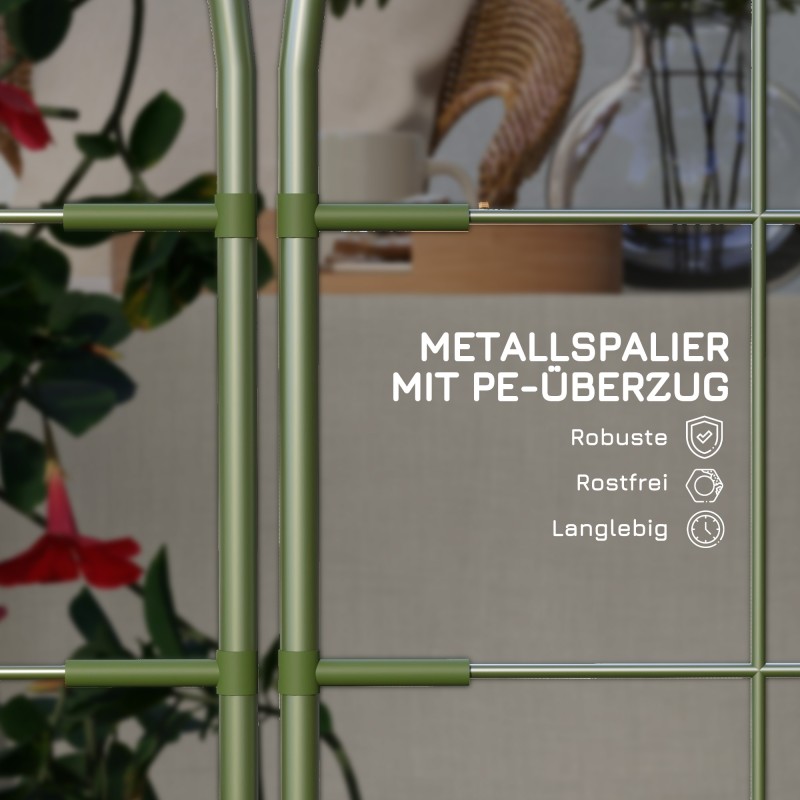 Kasvituki köynnöskasveille teräs 40 x 90 cm, 6 kpl, vihreä