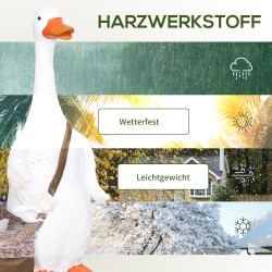 Joutsenkukkaruukku olkalaukulla, säänkestävä hartsi, 32 x 18 x 60 cm, valkoinen/ruskea