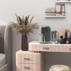 Minijääkaappi kosmetiikalle, juomille ja välipaloille, peilillä ja LED-valaistuksella, 6 l, valkoinen