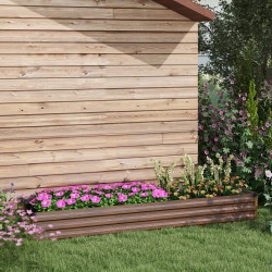 Kasvilaatikko / korotettu viljelylaatikko ulkokäyttöön, teräs, avoin pohja, 240 x 60 x 30 cm, tummanruskea