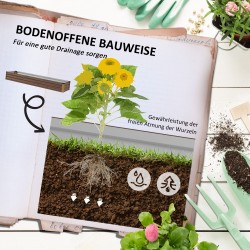 Kasvilaatikko / korotettu viljelylaatikko ulkokäyttöön, teräs, avoin pohja, 240 x 60 x 30 cm, tummanruskea