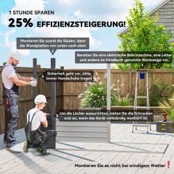 Teräksinen puutarhavaja ja varastovaja, tuplaovet, 249 x 121 x 166/183 cm, harmaa