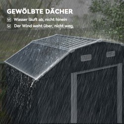 Pihavarasto metallinen galvanoitu teräs 238 x 132 x 198,5 cm tummanharmaa