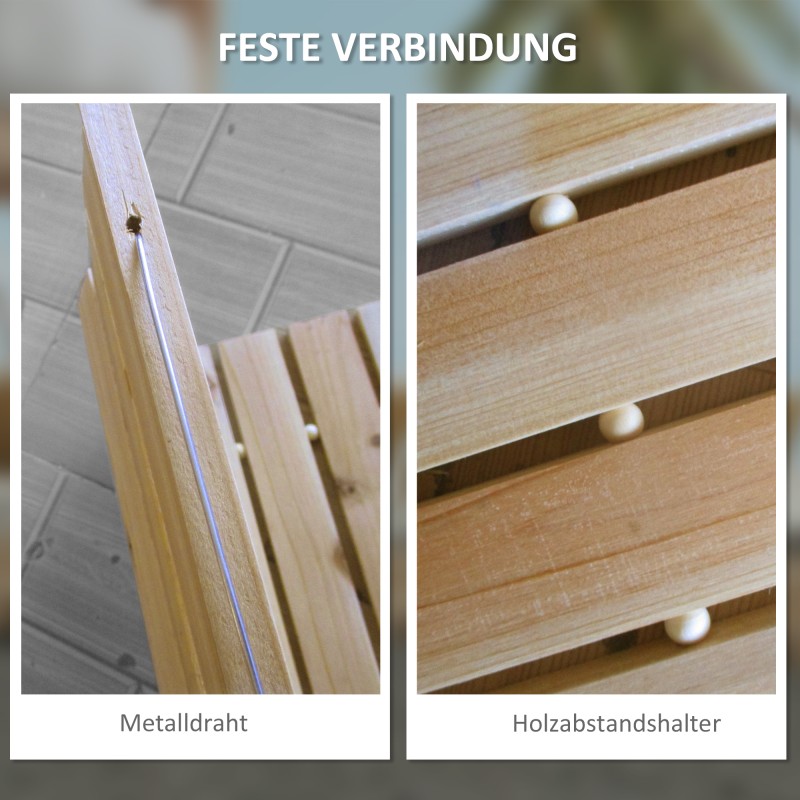 Rullattava puutarhapolku kuusipuuta 120 x 47 cm, luonnollinen puunsävy