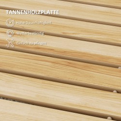 Rullattava puutarhapolku kuusipuuta 120 x 47 cm, luonnollinen puunsävy