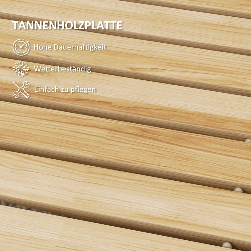 Rullattava puutarhapolku kuusipuuta 120 x 47 cm, luonnollinen puunsävy