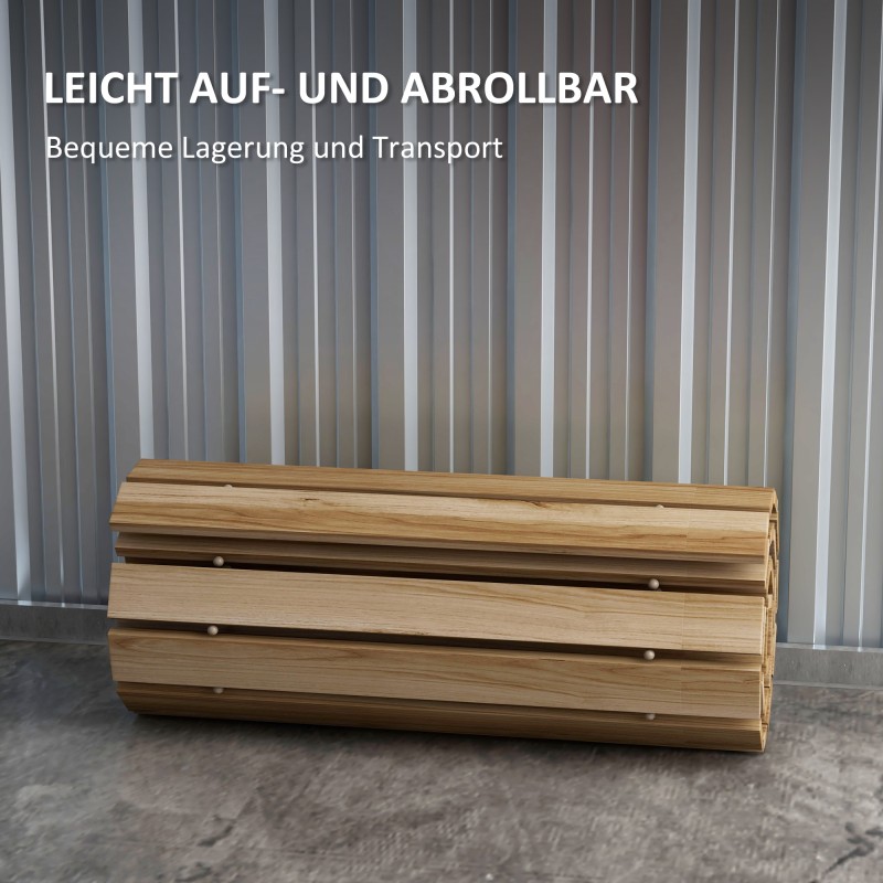 Rullattava puutarhapolku kuusipuuta 120 x 47 cm, luonnollinen puunsävy