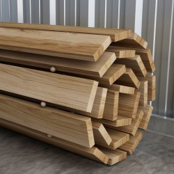 Rullattava puutarhapolku kuusipuuta 120 x 47 cm, luonnollinen puunsävy