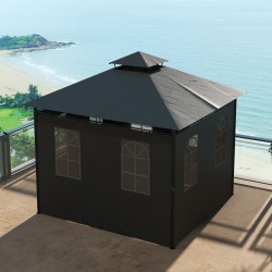 Puutarhapaviljonki / party teltta, metalli–polyesteri, 3 x 3 x 2,88 m, tummanharmaa