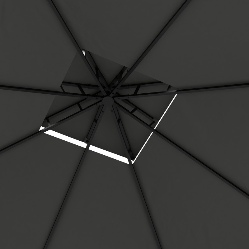 Puutarhapaviljonki / party teltta, metalli–polyesteri, 3 x 3 x 2,88 m, tummanharmaa