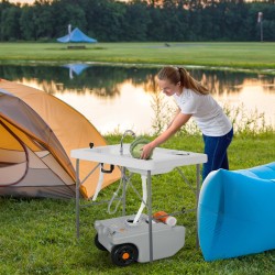 Harmaavesisäiliö matkailuautoon HDPE 22 l, pyörillä, harmaa