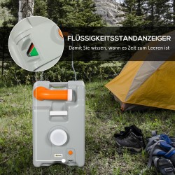 Harmaavesisäiliö matkailuautoon HDPE 22 l, pyörillä, harmaa