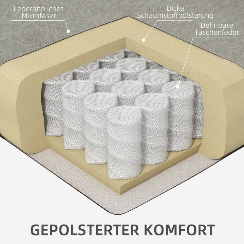 Lepotuoli jalkatuella ja kallistustoiminnolla, mikrokuitu, ruskea, enintään 150 kg
