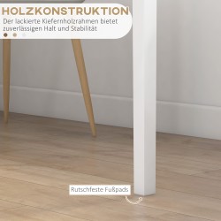 Ruokapöytä kahdelle, massiivimänty, 75 x 75 x 76 cm, valkoinen