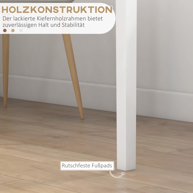 Ruokapöytä kahdelle, massiivimänty, 75 x 75 x 76 cm, valkoinen