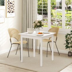 Ruokapöytä kahdelle, massiivimänty, 75 x 75 x 76 cm, valkoinen