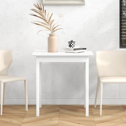 Ruokapöytä kahdelle, massiivimänty, 75 x 75 x 76 cm, valkoinen