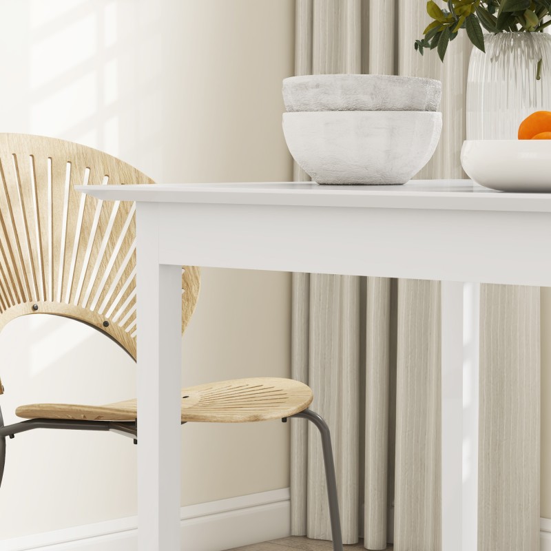 Ruokapöytä kahdelle, massiivimänty, 75 x 75 x 76 cm, valkoinen