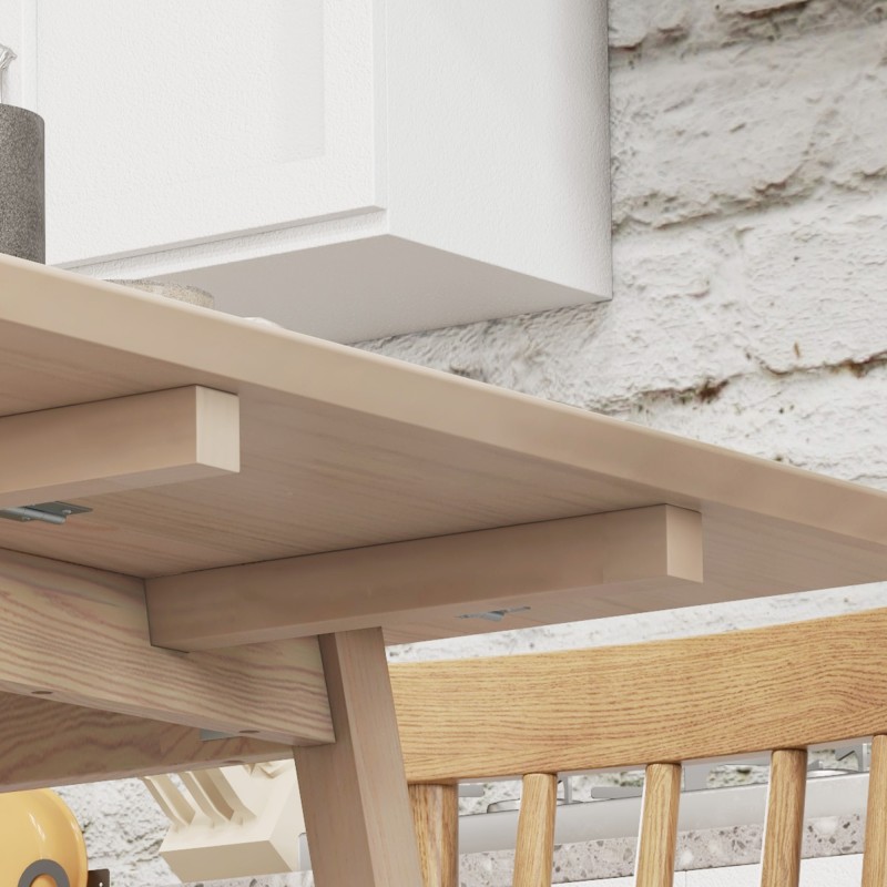 Taitettava ruokapöytä keittiöön, mäntypuu, 110 x 86 x 75 cm, luonnonpuu