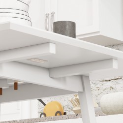 Taitettava ruokapöytä keittiöön, mäntypuu, 110 x 86 x 75 cm, valkoinen