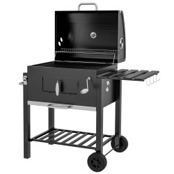 Hiiligrilli smoker BBQ savustin teräs 113 x 65 x 108 cm musta