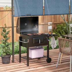 Hiiligrilli smoker BBQ-savustin, teräs, 113 x 65 x 108 cm, musta