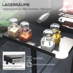 Hiiligrilli pyörivällä vartaalla, säädettävä ritilä, ruostumaton teräs, 118 x 32 x 90 cm, musta/hopea