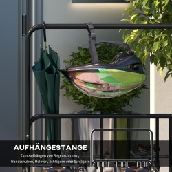 Polkupyöräteline 4 pyörälle, teräs, säänkestävä, lisätanko, 102 x 92 x 130 cm, musta