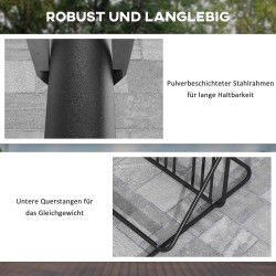 Polkupyöräteline 4 pyörälle, teräs, säänkestävä, lisätanko, 102 x 92 x 130 cm, musta