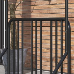 Polkupyöräteline 4 pyörälle, teräs, säänkestävä, lisätanko, 102 x 92 x 130 cm, musta