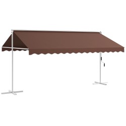 Vapaasti seisova aurinkokatos metallirunko 4 5 x 3 4 m ruskea