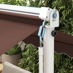 Vapaasti seisova aurinkokatos metallirunko 4,5 x 3,4 m ruskea