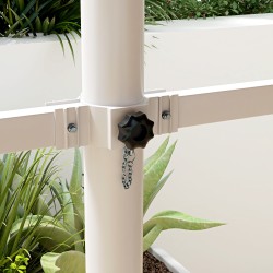 Vapaasti seisova aurinkokatos metallirunko 4,5 x 3,4 m ruskea