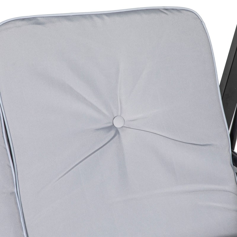 Pihakeinu 2 hengen, teräsrunko, säädettävä katos, 145 x 116 x 172 cm, 220 kg, harmaa