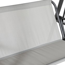 Pihakeinu 2 hengen, teräsrunko, säädettävä katos, 145 x 116 x 172 cm, 220 kg, harmaa