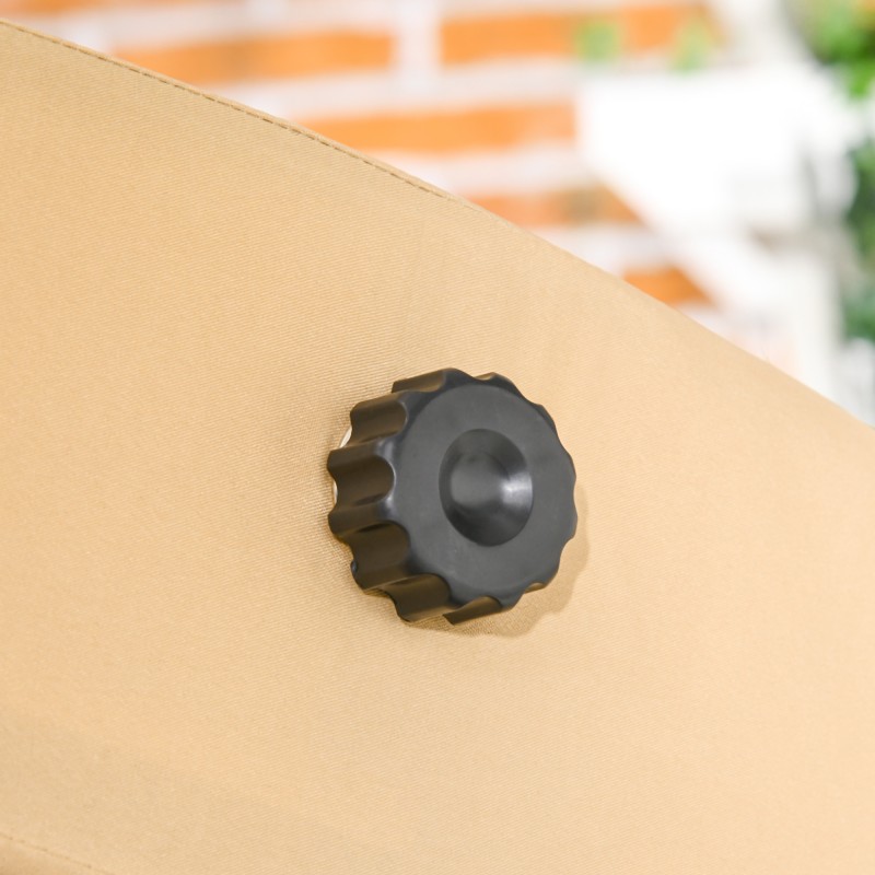 Kaksipaikkainen pihakeinu säädettävällä katoksella, teräsrunko, 145 x 116 x 172 cm, beige