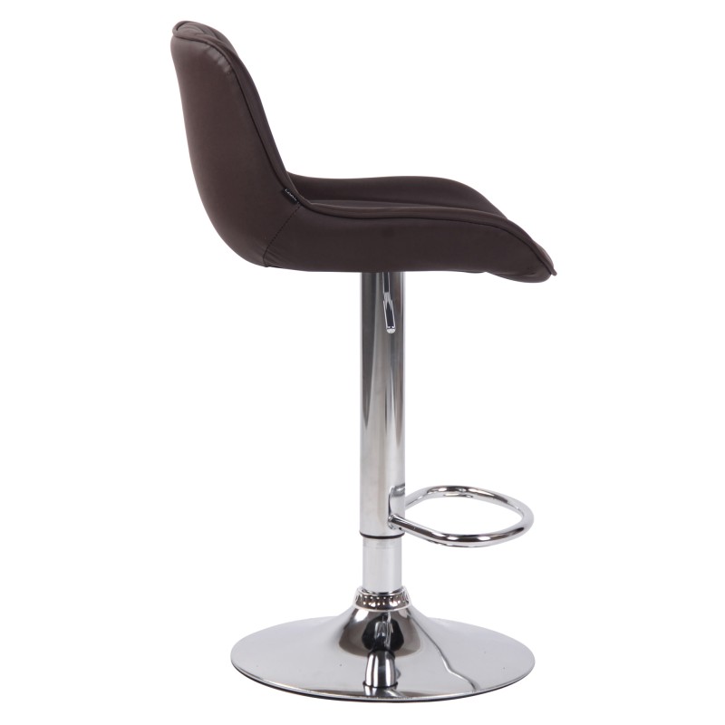 Tyylikäs säädettävä baarijakkara keinonahkaverhoilulla ja jalkatuella