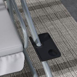 Puutarhakeinu 2-in-1 lepotasolla, teräs, 200 x 120 x 164 cm, max 340 kg, harmaa