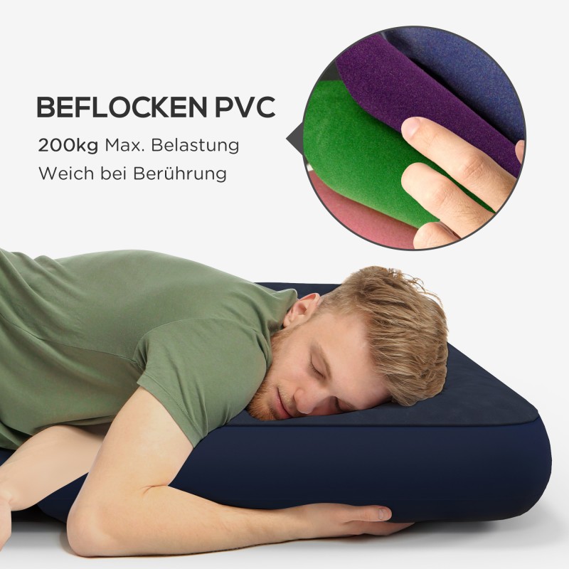 Kahden hengen ilmapatja aikuisille muovia 203 x 152 x 22 cm tummansininen