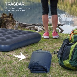 Kahden hengen ilmapatja aikuisille muovia 203 x 152 x 22 cm tummansininen