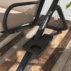 Puutarhakeinu kahdelle, 2 erillistä istuinta ja mukitelinettä, teräs/polyesteri, 170 x 136 x 170 cm, beige