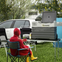 Auton kompressorikylmälaukku 56 l, -20–20 °C, 69 x 43 x 54 cm, musta/harmaa