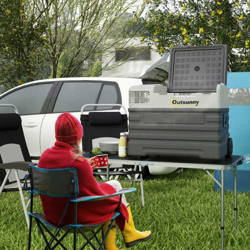 Auton kompressorikylmälaukku 56 l, -20–20 °C, 69 x 43 x 54 cm, musta/harmaa