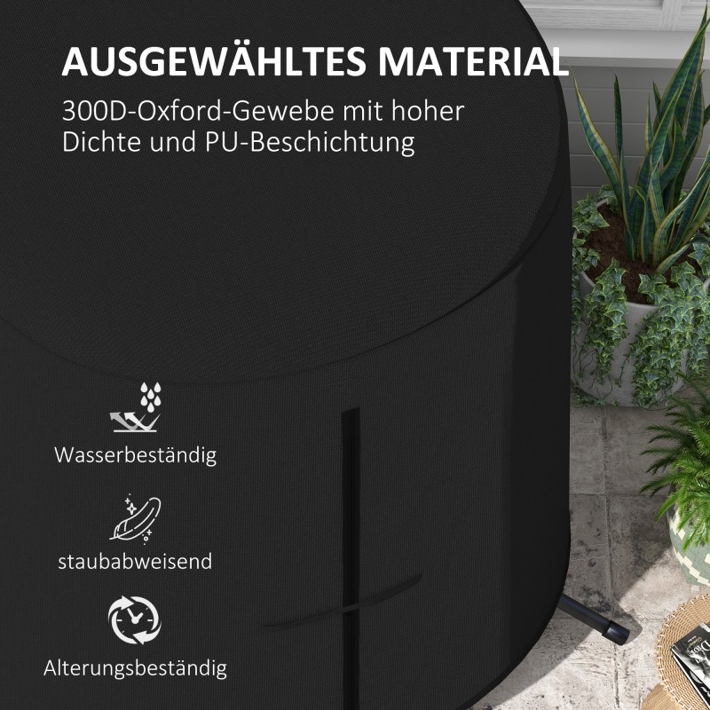 Riippu- ja korituolin sadesuoja ulkokäyttöön, 300D Oxford-kangas, Ø196 x 230 cm, musta