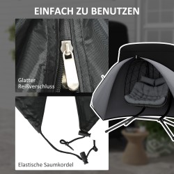 Riippu- ja korituolin sadesuoja ulkokäyttöön, 300D Oxford-kangas, Ø196 x 230 cm, musta