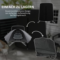 Riippu- ja korituolin sadesuoja ulkokäyttöön, 300D Oxford-kangas, Ø196 x 230 cm, musta